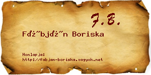 Fábján Boriska névjegykártya