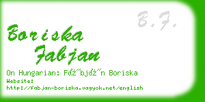 boriska fabjan business card